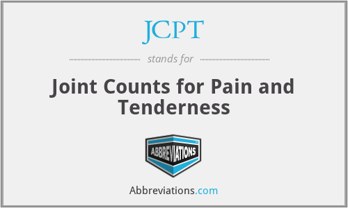 JCPT - Joint Counts for Pain and Tenderness