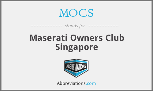 MOCS - Maserati Owners Club Singapore