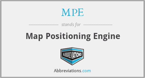 MPE - Map Positioning Engine