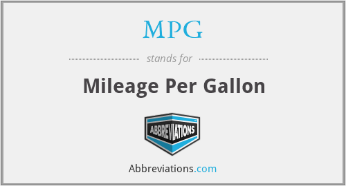 MPG - Mileage Per Gallon