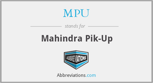 MPU - Mahindra Pik-Up