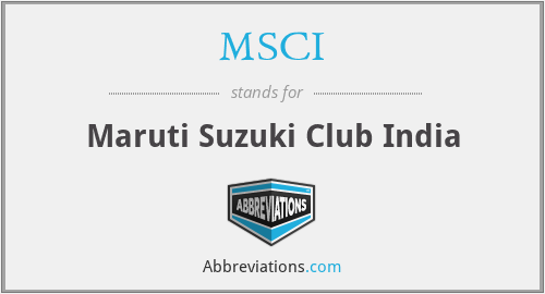 MSCI - Maruti Suzuki Club India