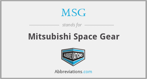 MSG - Mitsubishi Space Gear