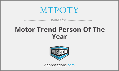 MTPOTY - Motor Trend Person Of The Year