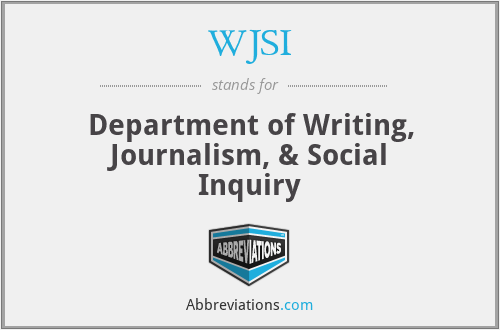 WJSI - Department of Writing, Journalism, & Social Inquiry