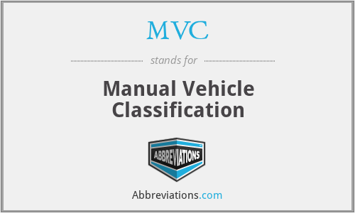 MVC - Manual Vehicle Classification