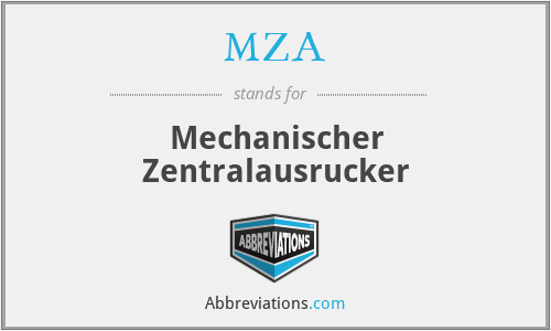 MZA - Mechanischer Zentralausrucker