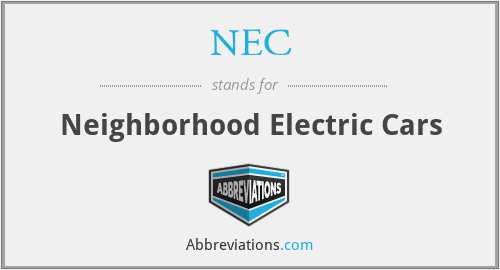 NEC - Neighborhood Electric Cars