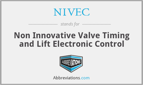 NIVEC - Non Innovative Valve Timing and Lift Electronic Control