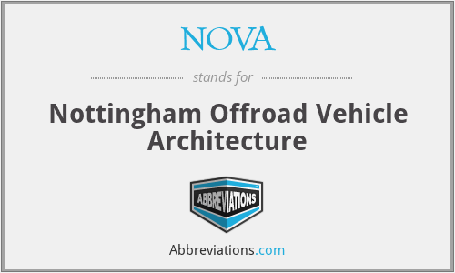 NOVA - Nottingham Offroad Vehicle Architecture