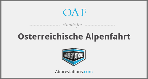 OAF - Osterreichische Alpenfahrt