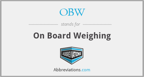 OBW - On Board Weighing