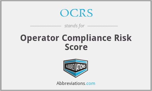 OCRS - Operator Compliance Risk Score