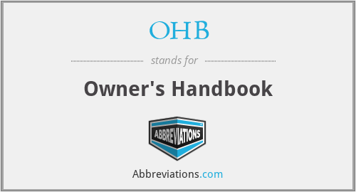 OHB - Owner's Handbook