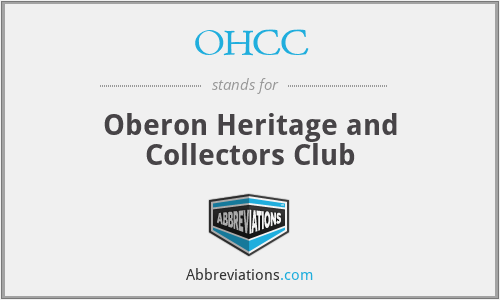 OHCC - Oberon Heritage and Collectors Club