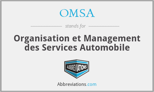 OMSA - Organisation et Management des Services Automobile