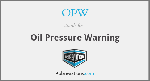 OPW - Oil Pressure Warning