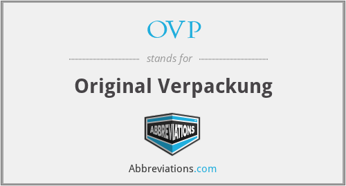 OVP - Original Verpackung