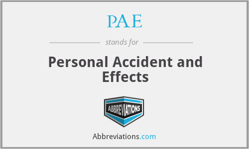 PAE - Personal Accident and Effects