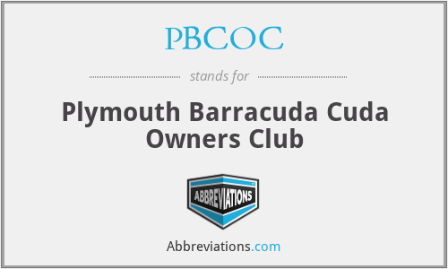 PBCOC - Plymouth Barracuda Cuda Owners Club