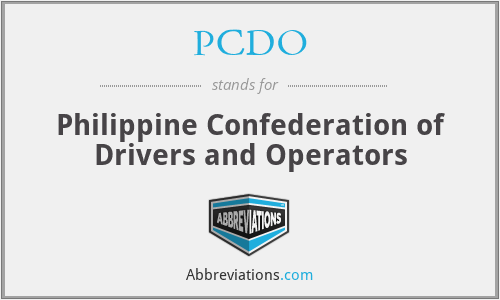 PCDO - Philippine Confederation of Drivers and Operators