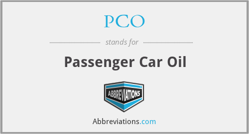 PCO - Passenger Car Oil