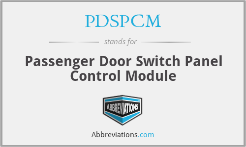 PDSPCM - Passenger Door Switch Panel Control Module
