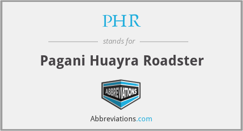 PHR - Pagani Huayra Roadster