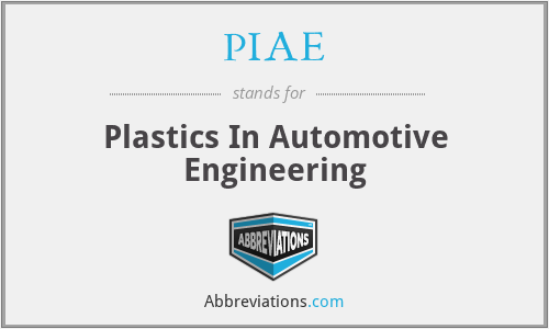PIAE - Plastics In Automotive Engineering