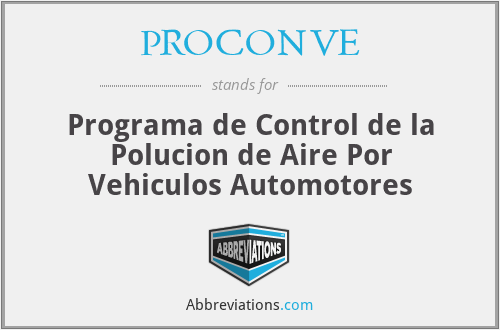 PROCONVE - Programa de Control de la Polucion de Aire Por Vehiculos Automotores