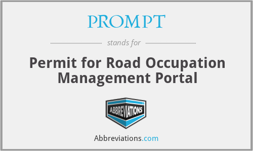 PROMPT - Permit for Road Occupation Management Portal
