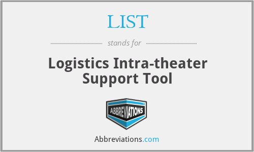 LIST - Logistics Intra-theater Support Tool