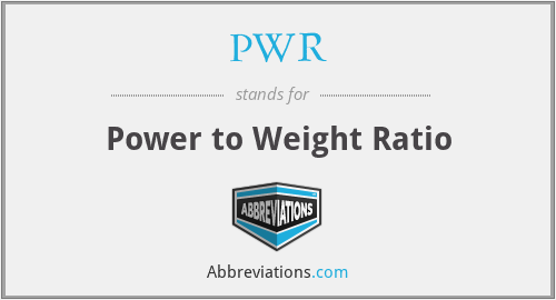 PWR - Power to Weight Ratio