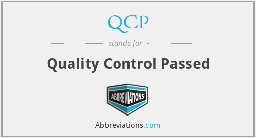 QCP - Quality Control Passed