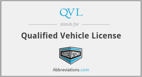 QVL - Qualified Vehicle License