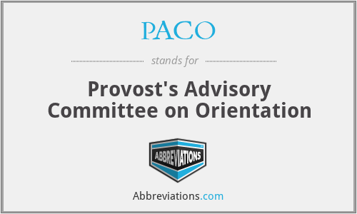 PACO - Provost's Advisory Committee on Orientation
