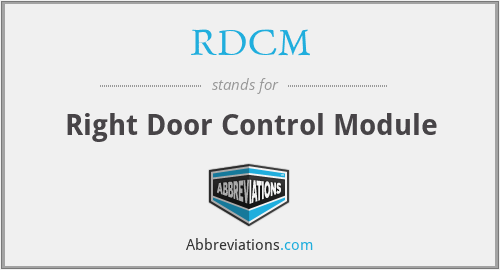 RDCM - Right Door Control Module