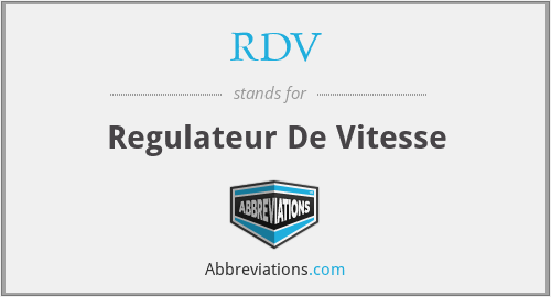RDV - Regulateur De Vitesse