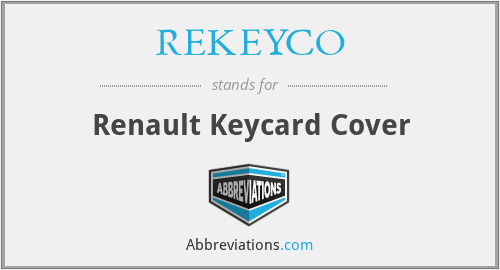 REKEYCO - Renault Keycard Cover