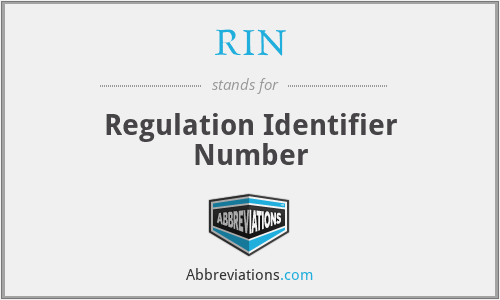 RIN - Regulation Identifier Number