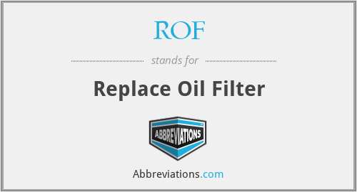 ROF - Replace Oil Filter