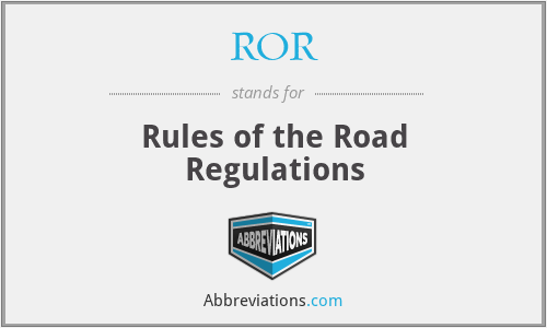 ROR - Rules of the Road Regulations