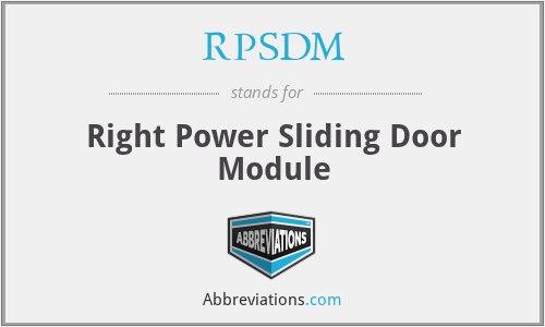 RPSDM - Right Power Sliding Door Module