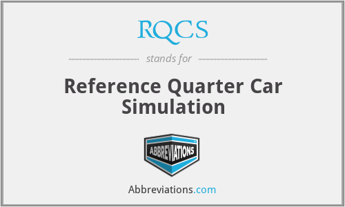 RQCS - Reference Quarter Car Simulation