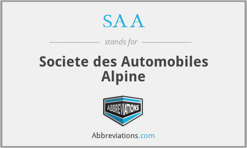 SAA - Societe des Automobiles Alpine