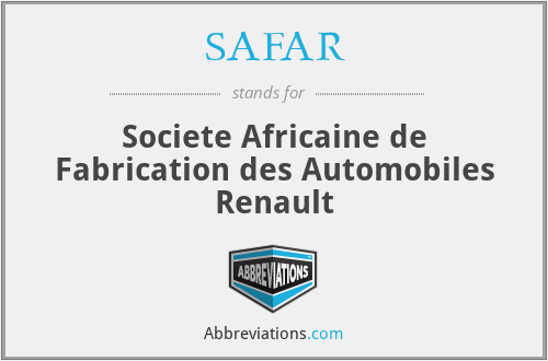 SAFAR - Societe Africaine de Fabrication des Automobiles Renault