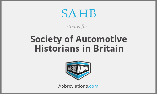 SAHB - Society of Automotive Historians in Britain