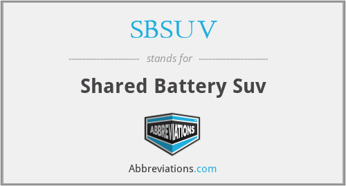 SBSUV - Shared Battery Suv
