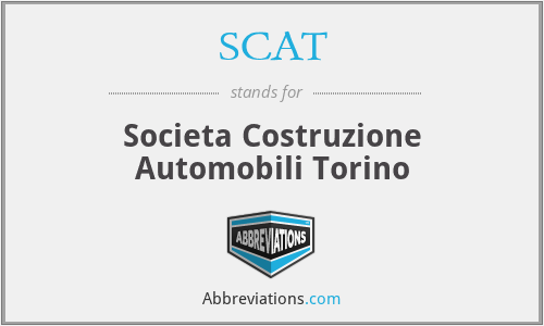 SCAT - Societa Costruzione Automobili Torino