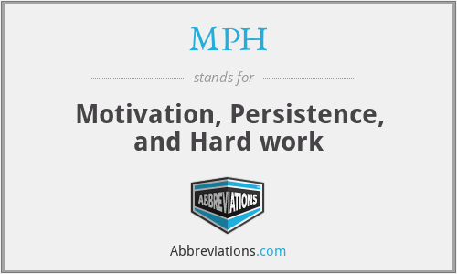 MPH - Motivation, Persistence, and Hard work